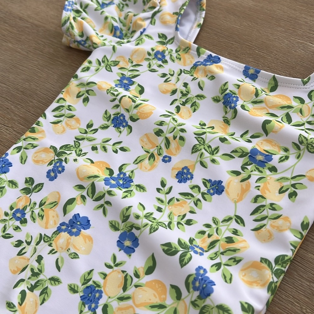 Cynthia Rowley Lemon Puff Sleeve One Piece Swimsuit Bag 2T - Picture 4 of 9